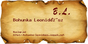 Bohunka Leonidász névjegykártya